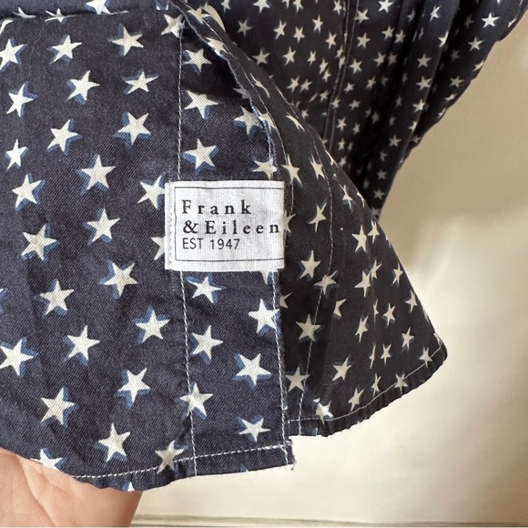 Frank & Eileen Barry  Brushed Cotton Button Up In Navy Stars Size L - Picture 7 of 10
